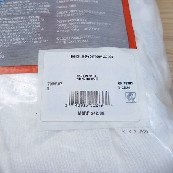 HANES Shirt Mens Small White 7-Pack Tank Top Pullover Ultimate Tagless Tanks - Picture 4 of 5
